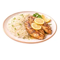 Grilled chicken fillet with lemon