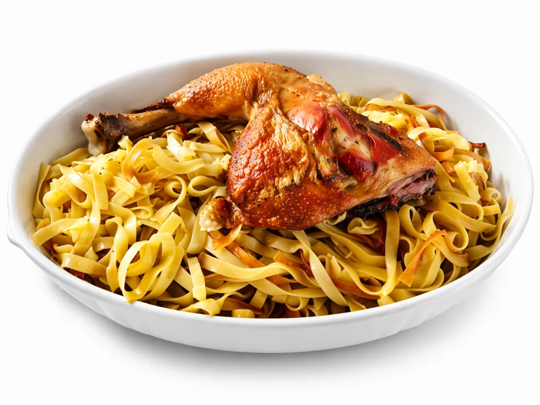 Jufka — homemade Albanian pasta with chicken